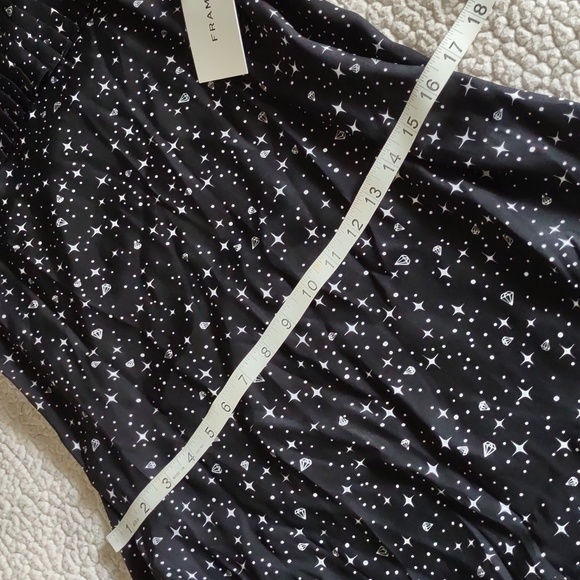 NWT Frame Large 100% Silk Celestial Star Diamond Ruffle Tiered Dress *Flawed* - Picture 10 of 16